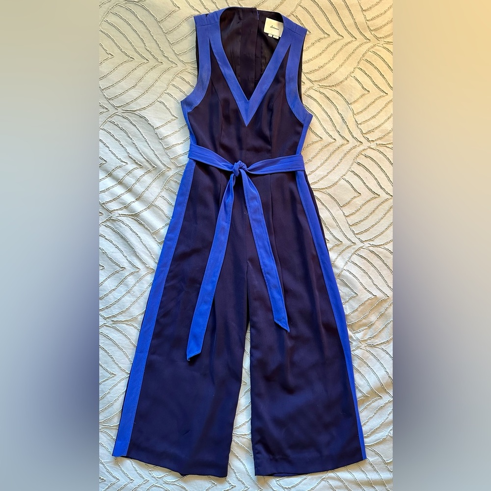 Anthropologie navy jumpsuit